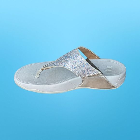 FitFlop Women's Lulu Glitter Splash Original Fit Toe-Post Sandals Size 8 - Picture 3 of 6